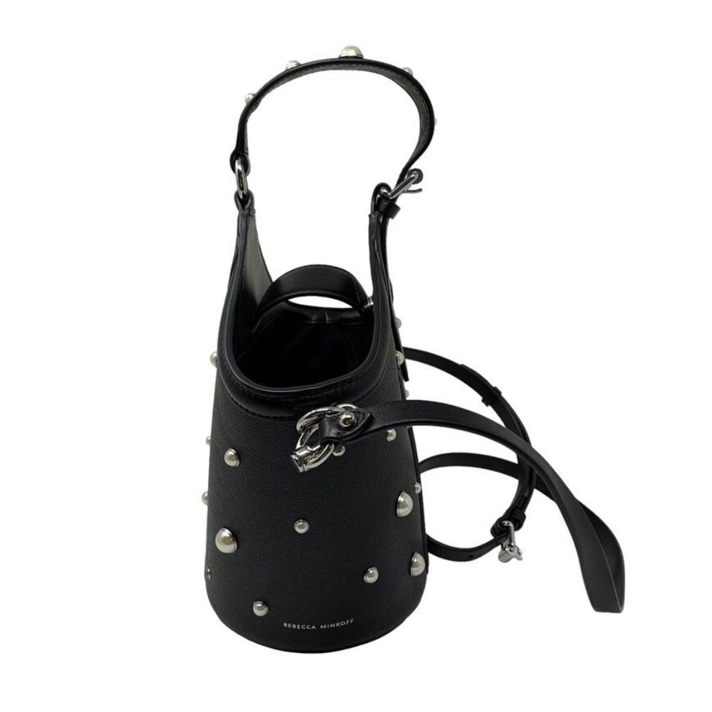 Rebecca Minkoff Pippa Pearl Embellished Tote Bag, Black Leather, GUC!
